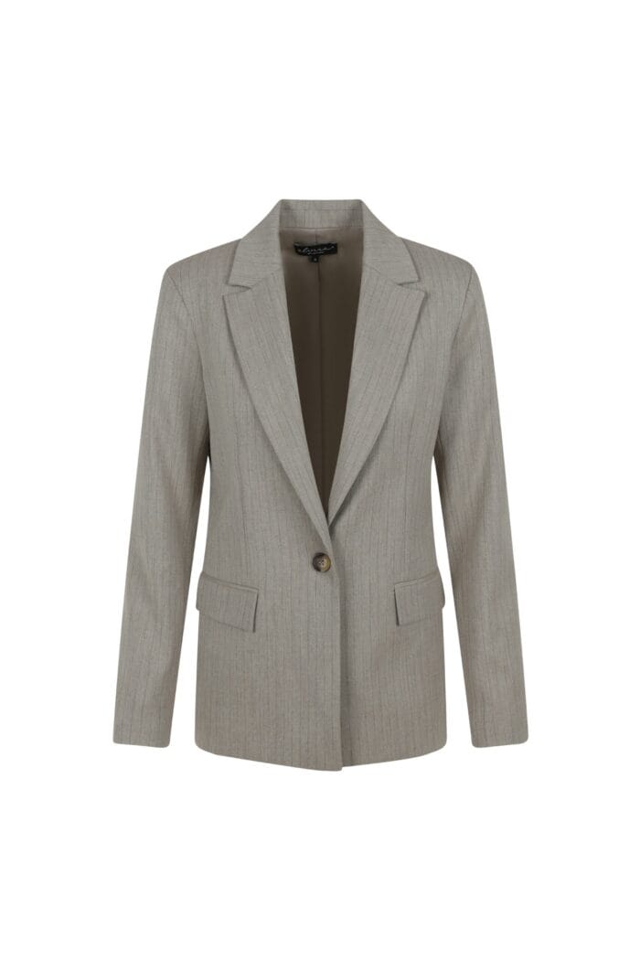Elvira Blazer Miley Taupe Stripe