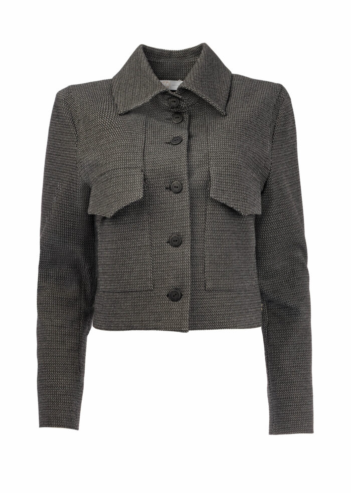 TQ Blazer Fleur Stripy Grey-Black